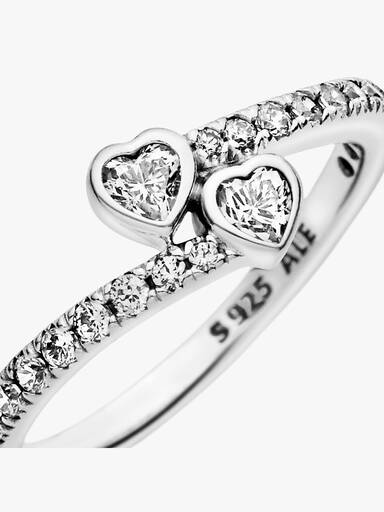 Anillo Dos Corazones Brillantes