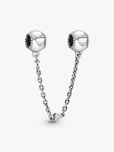 Cadena de Seguridad en plata de ley Corazones Ocultos
