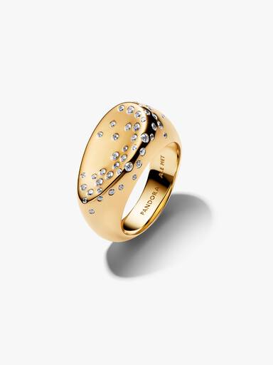 Anillo Sello Óvalo Abovedado con Gemas Engastadas