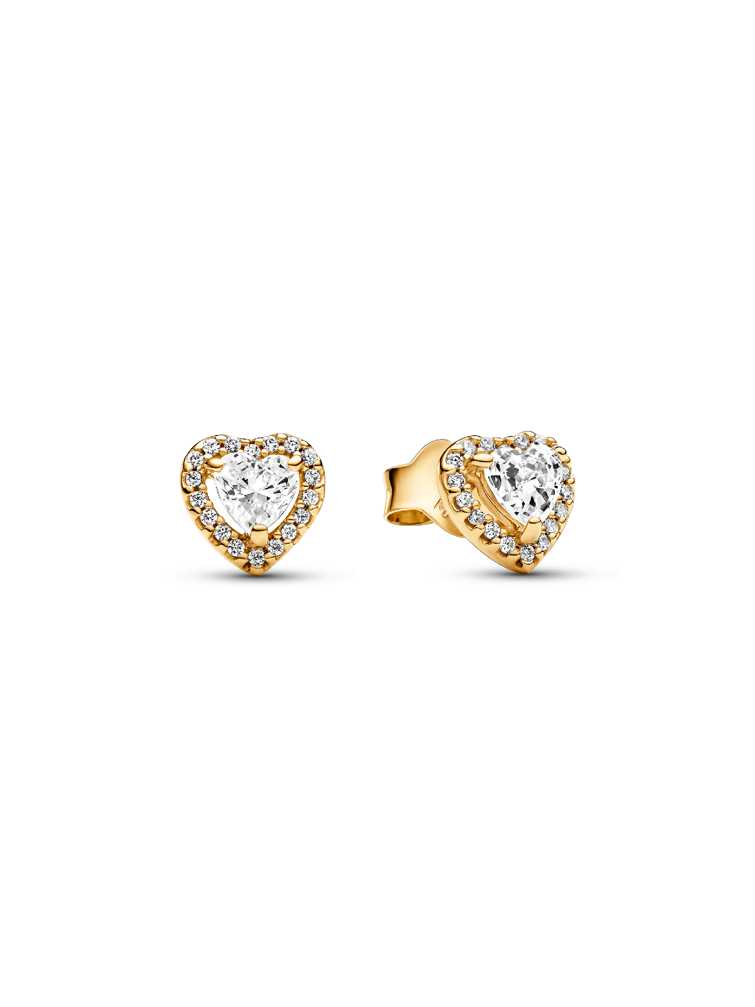 Pendientes de Botón Corazón Brillante en Relieve