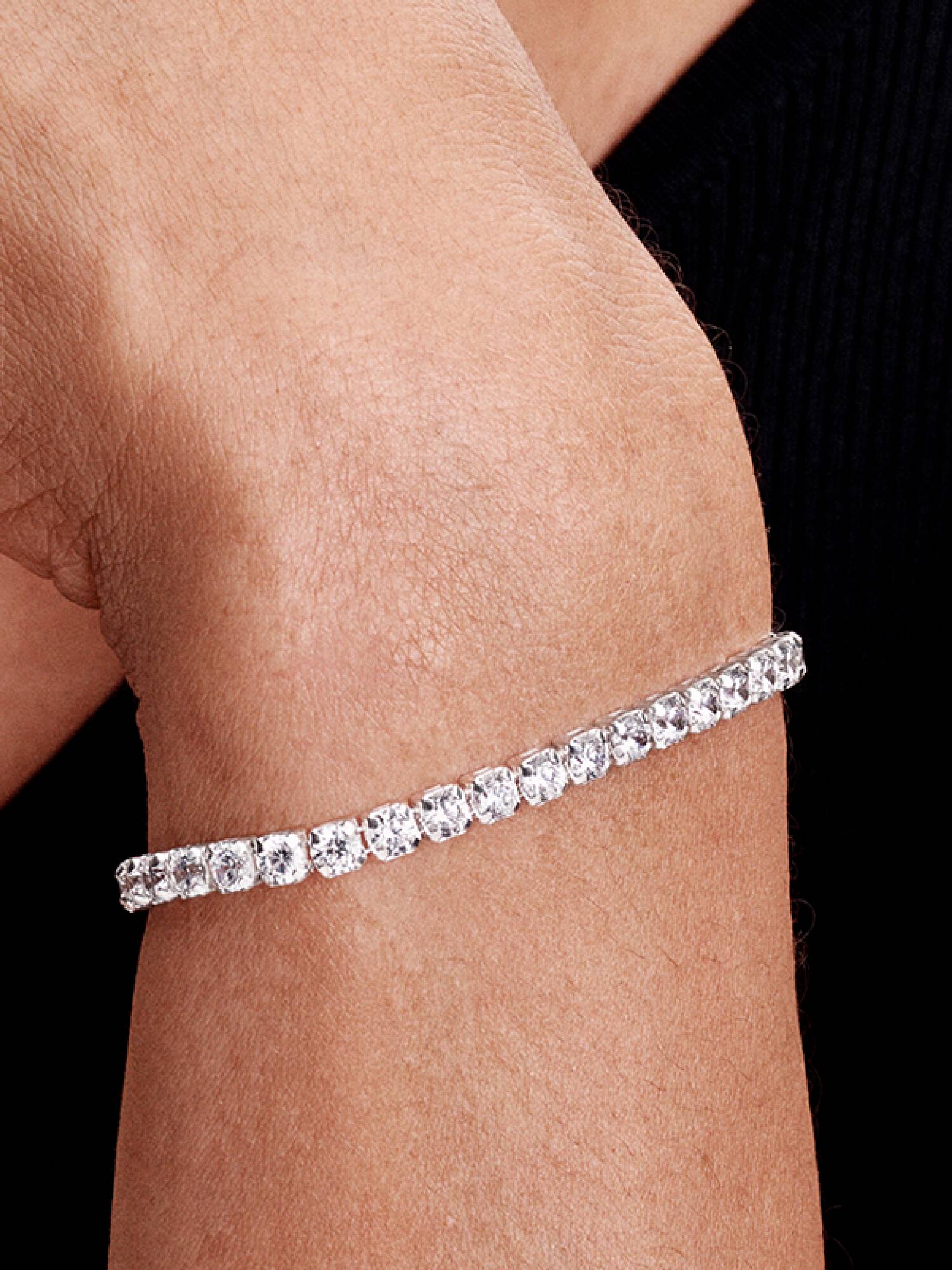 Pulsera de Tenis Ancha Brillante
