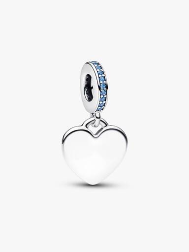 Charm Colgante Corazón Grabable Azul