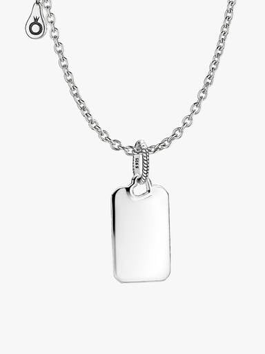 Conjunto de Regalo Collar Colgante Etiqueta Rectangular Grabable
