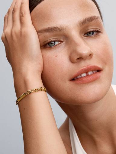 Pulsera de Eslabones Barra Grabable