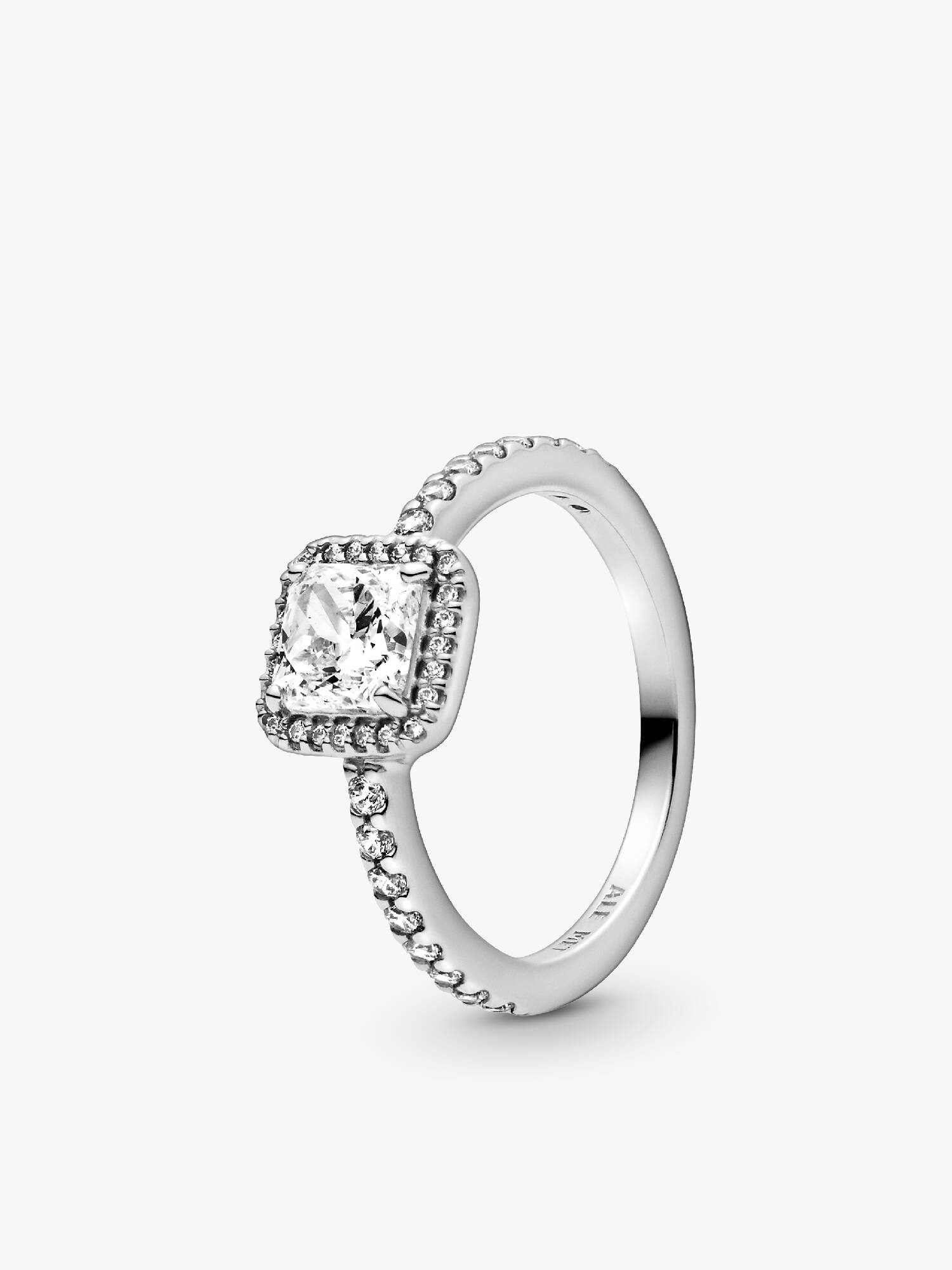 Anillo Cuadrado Halo con Brillo