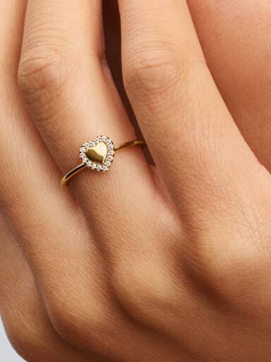 Anillo Halo y Corazón Grabable