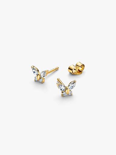 Pendientes de Botón Mariposa