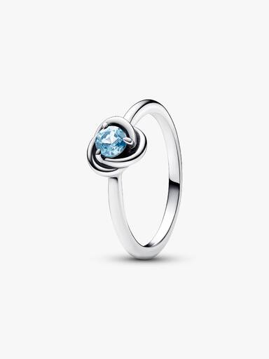Anillo Círculo Eternity Azul Aguamarina
