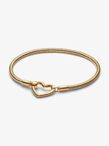 Pulsera de Cadena de Serpiente con Cierre de Corazón