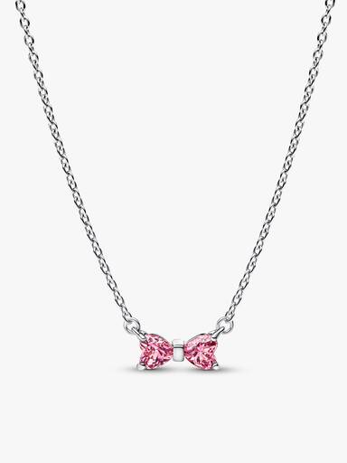 Conjunto de Regalo Collar y Pendientes Lazo Rosa
