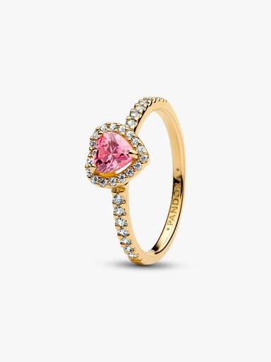 Anillo Corazón Elevado Rosa