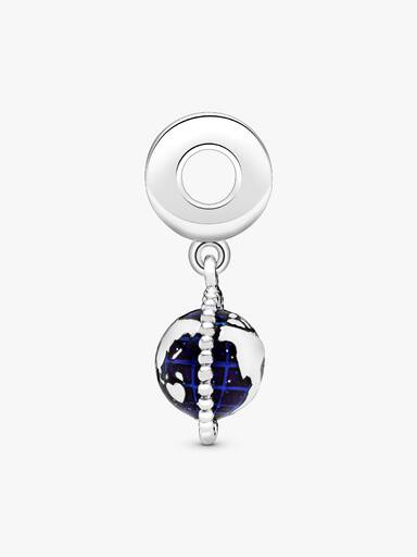 Charm colgante en plata de ley Globo Giratorio