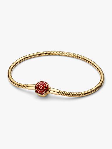 Pulsera Cadena de serpiente con cierre Rosa Encantada de La Bella y la Bestia de Disney