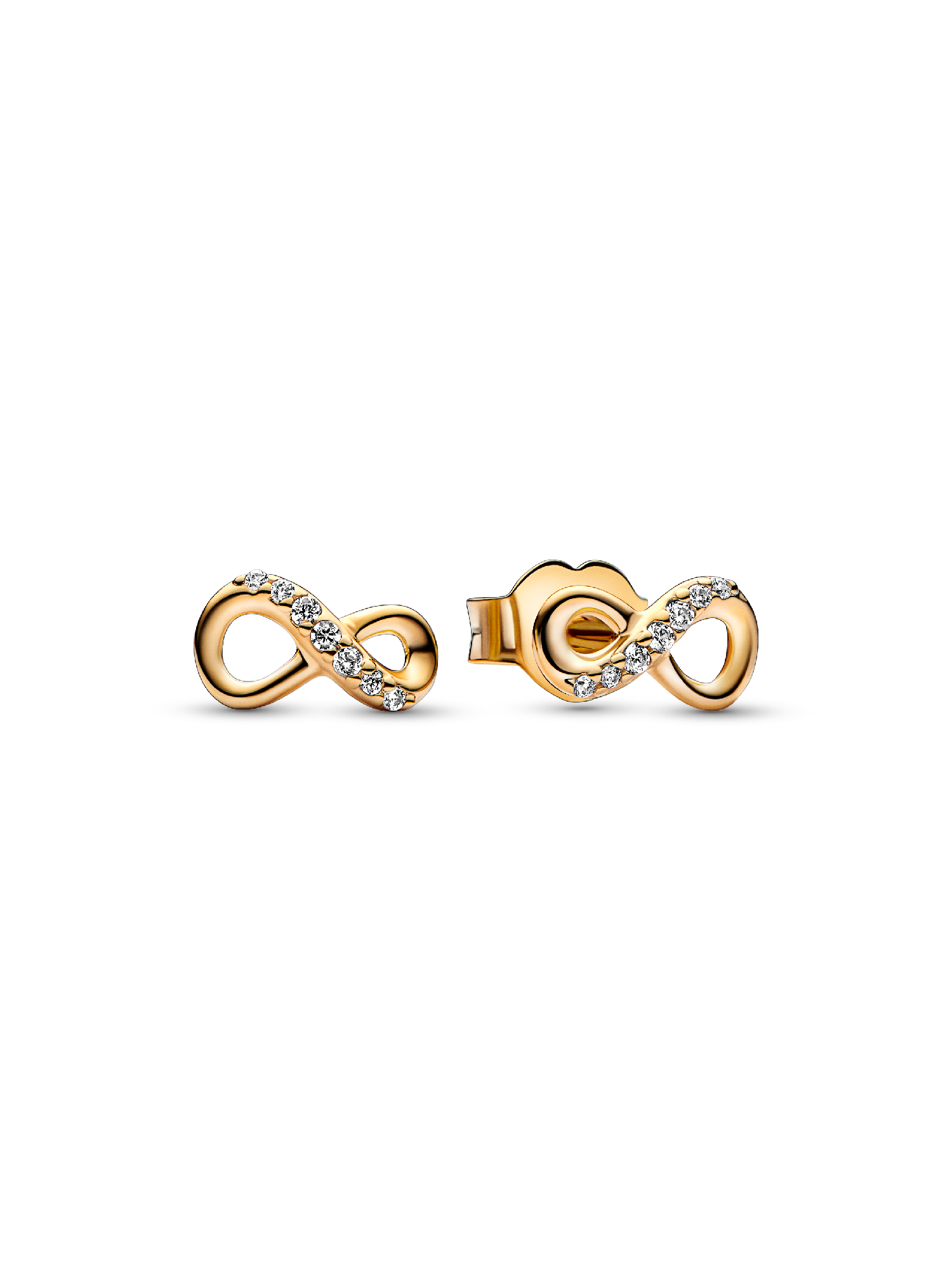 Pendientes de Botón Infinito Brillante