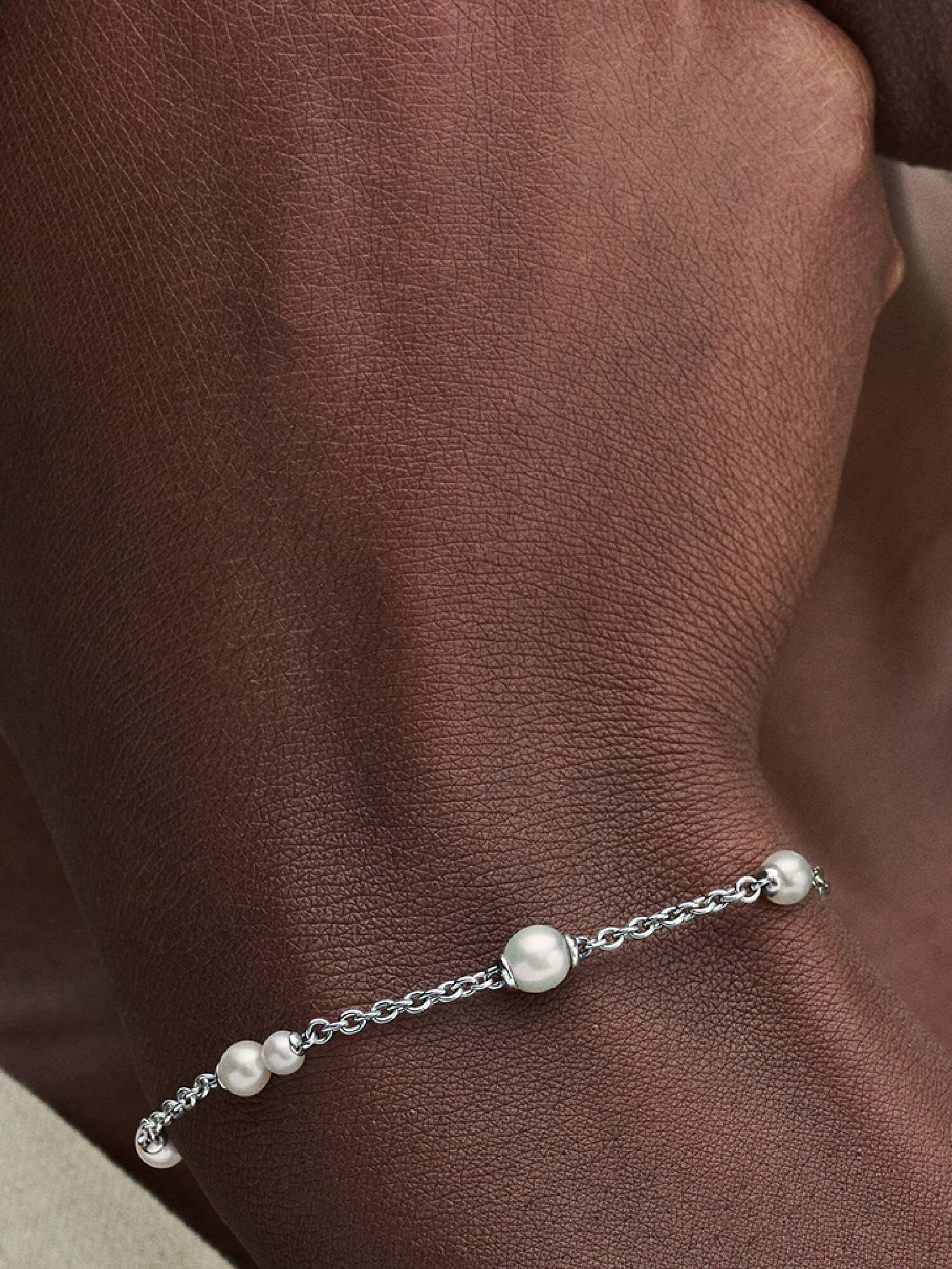 Pulsera de Cadena Estación Perlas Cultivadas de Agua Dulce Tratadas