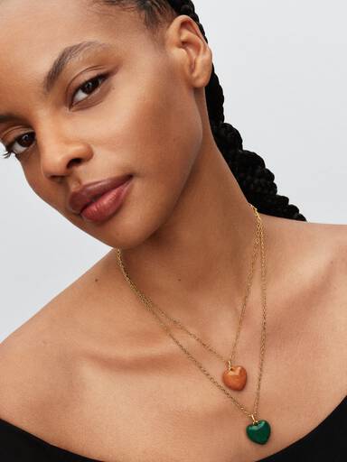 Charm colgante Corazón Volumen Naranja