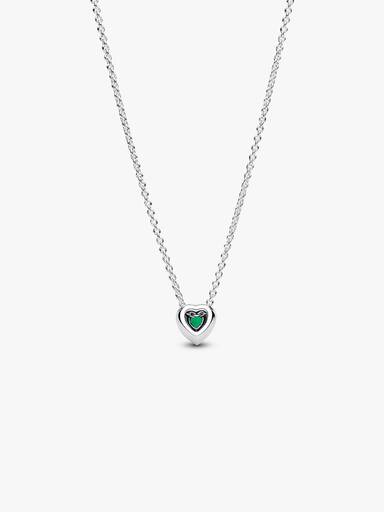 Collar Corazón Elevado Verde