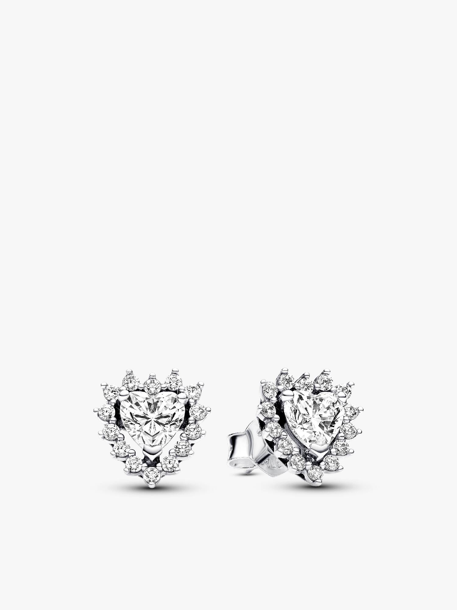 Pendientes de Botón Halo Corazón Brillante
