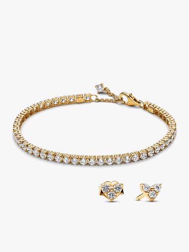 Conjunto de Regalo Pendientes y Pulsera Tenis Brillante