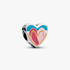 Sea heart sterling silver charm with pink, yellow, white, beige and glittery turquoise enamel Sea heart sterling silver charm with pink, yellow, white, beige and glittery turquoise enamel