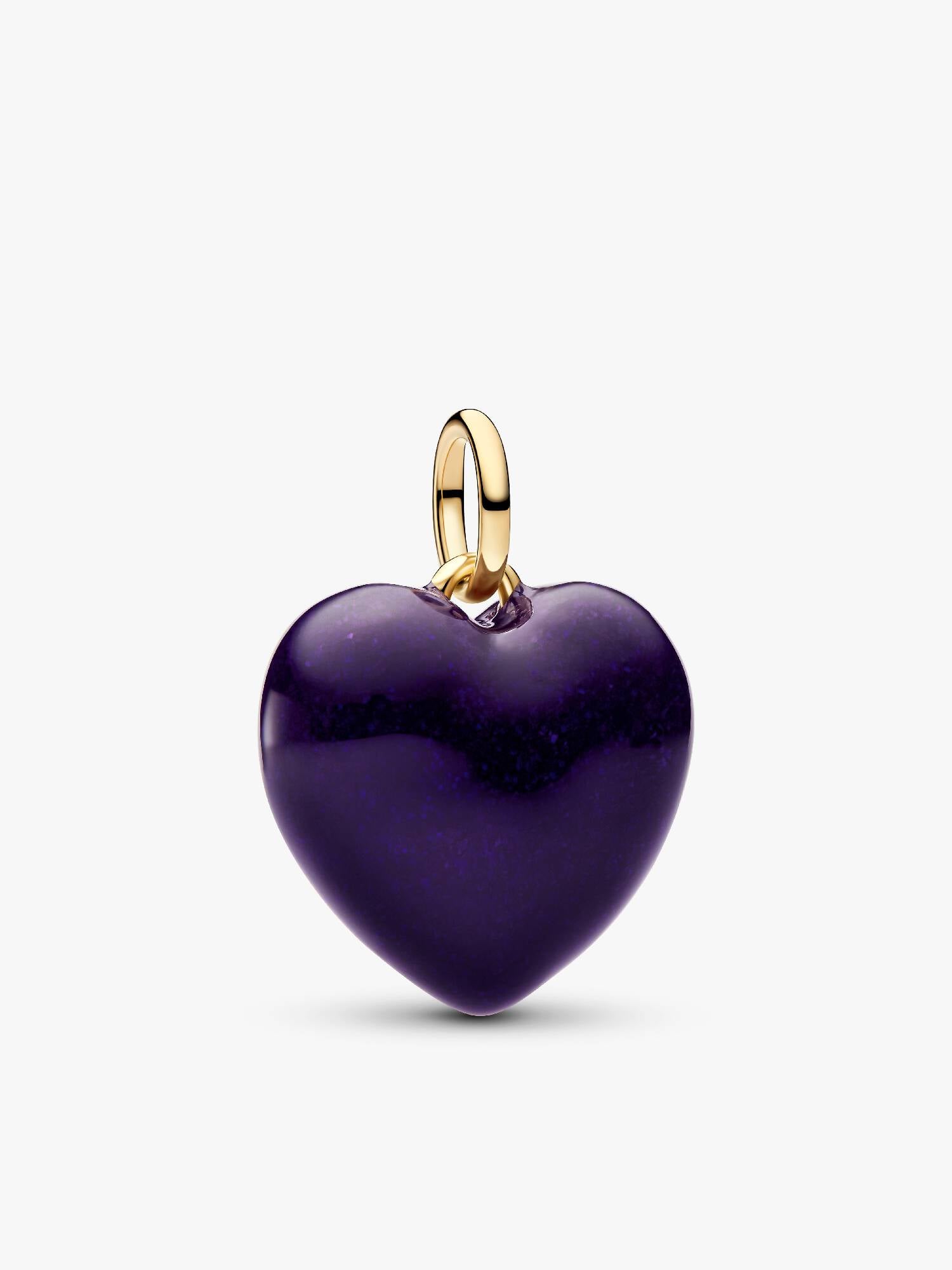 Charm Colgante Corazón Volumen Morado