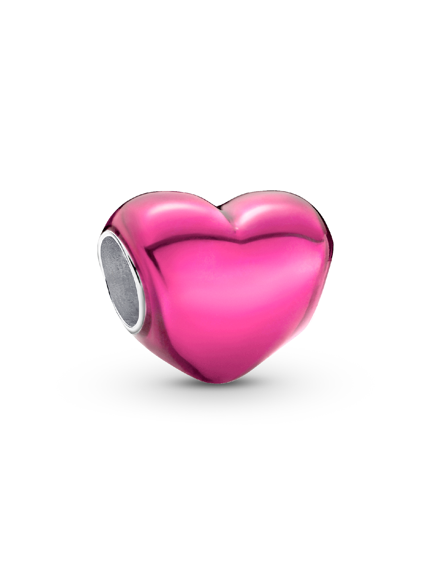 Charm Corazón Metálico Rosa