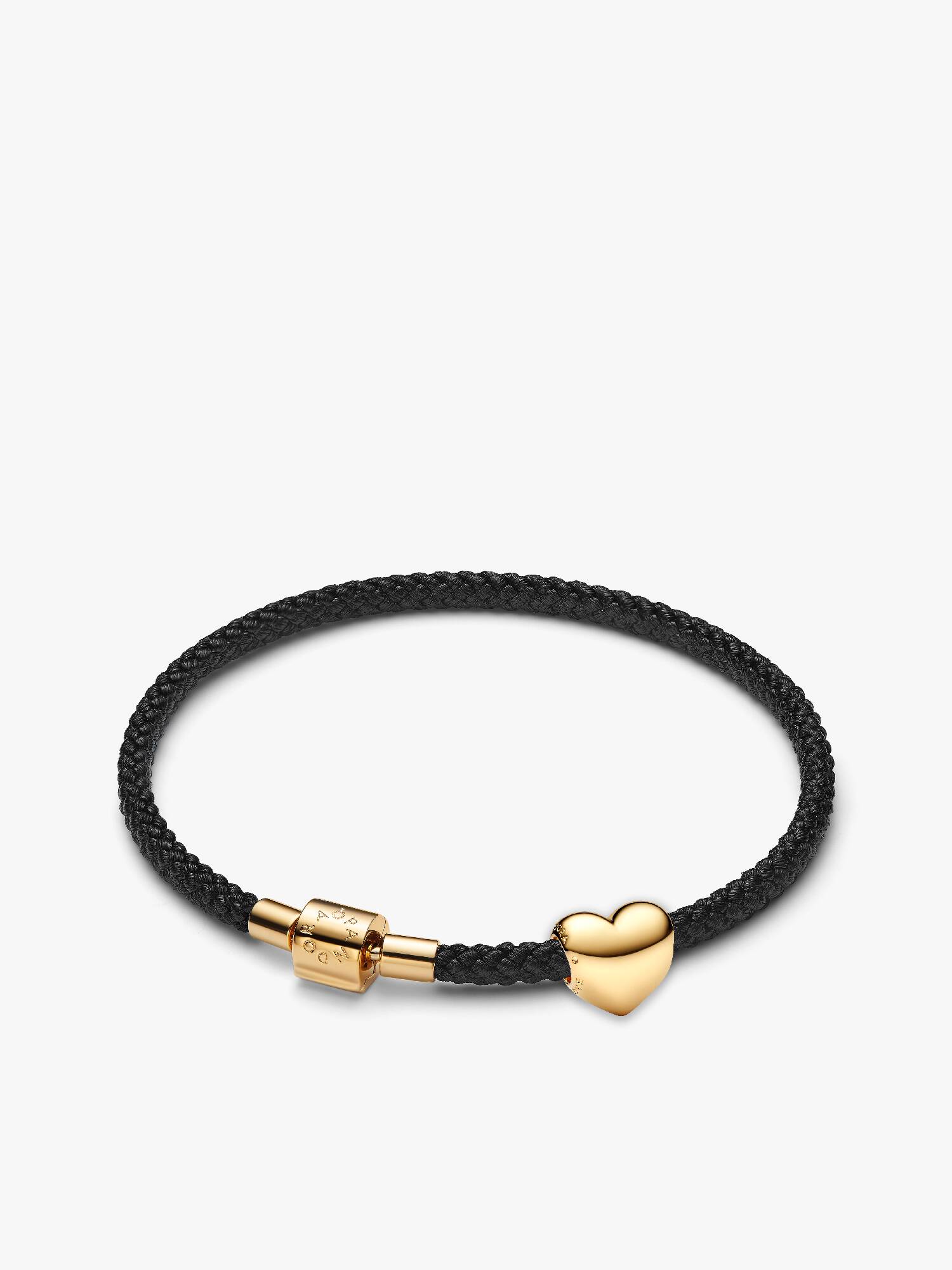 Conjunto de Regalo Pulsera Cordón Negro con Charm Grabable Corazón Be Love