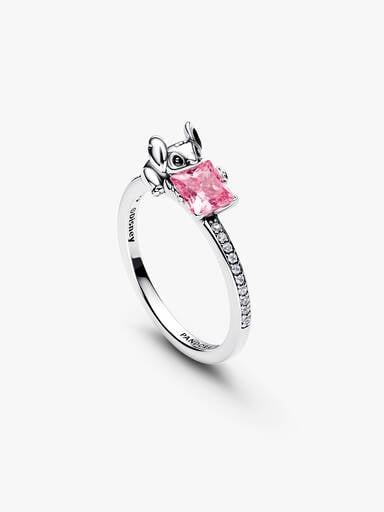 Anillo Gema y Stitch de Disney Rosa