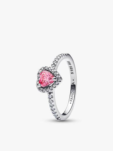 Conjunto de Anillos Corazón Rosa Lazo