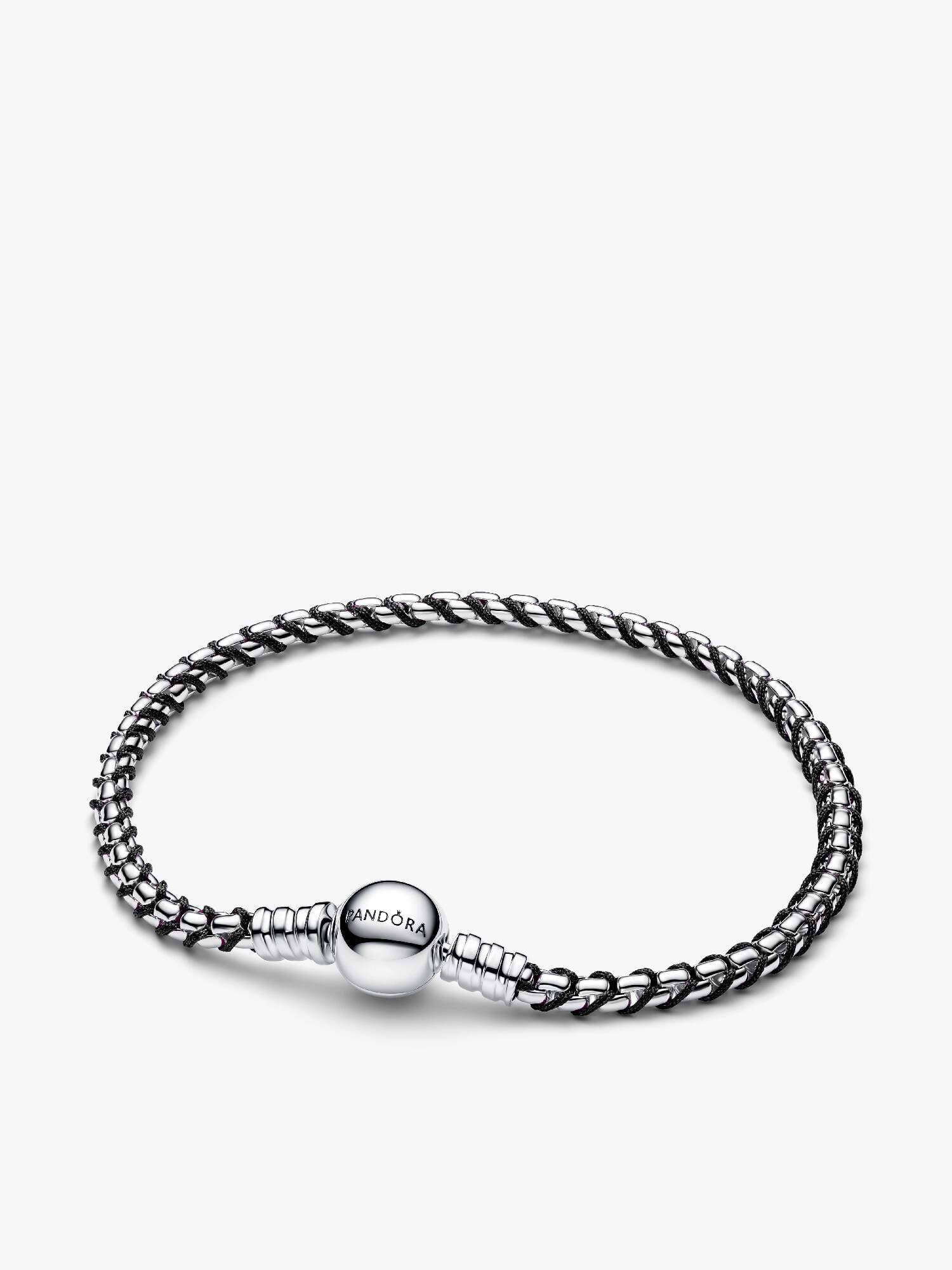 Pulsera Cadena Caja Cordón Negro