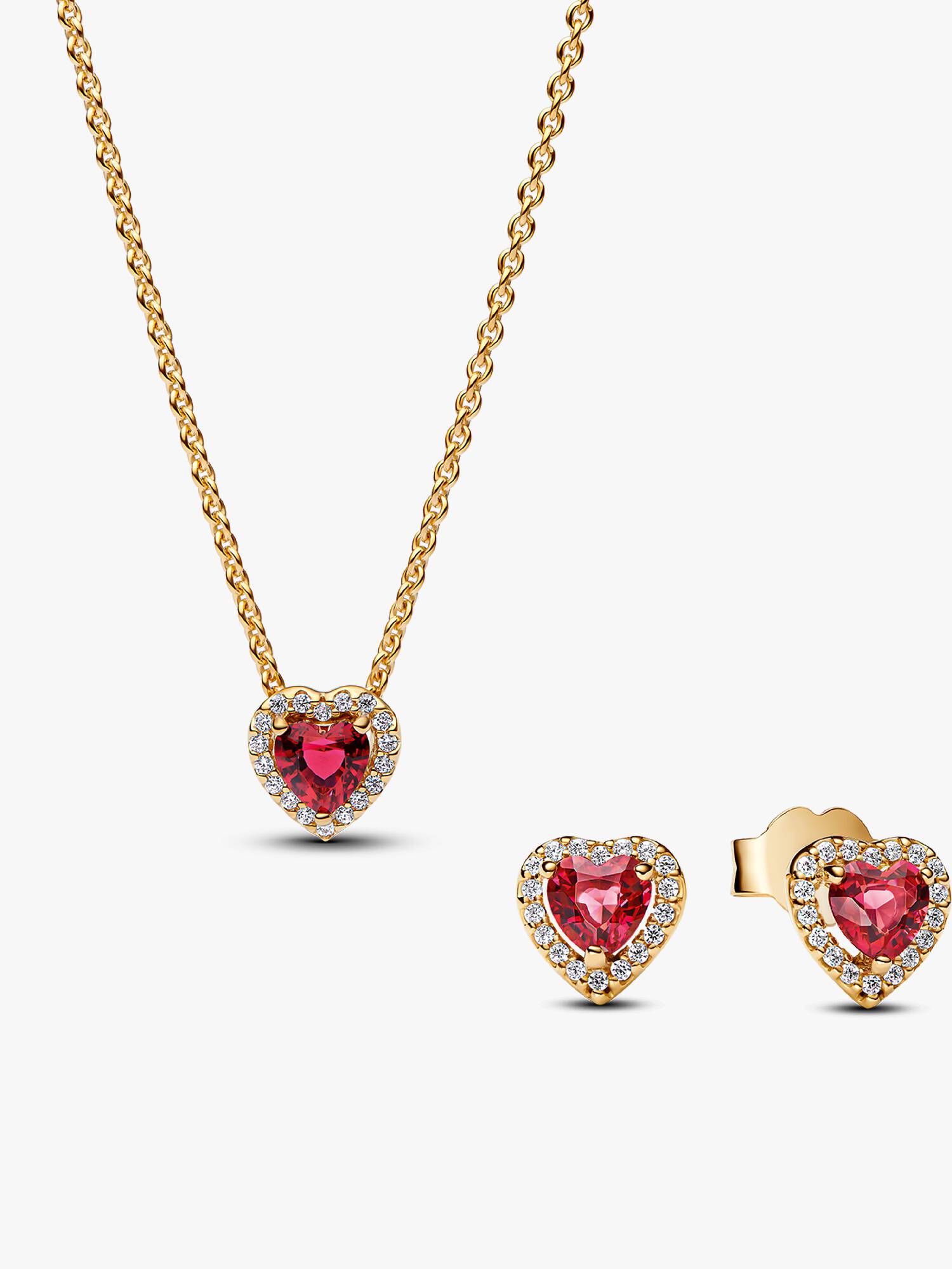 Conjunto de Regalo Collar y Pendientes Corazón Elevado