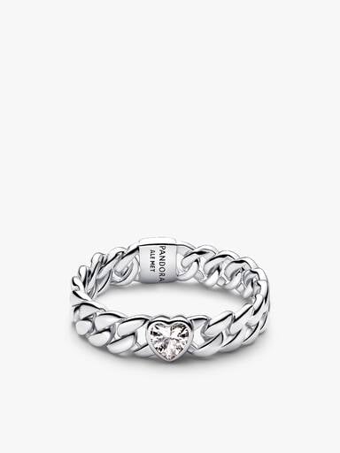 Conjunto de Anillos Cadena Cubana Bicolor