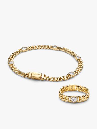 Conjunto de Regalo Pulsera Cubana Corazón