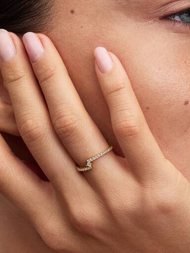 Anillo Abierto en Pavé Brillante