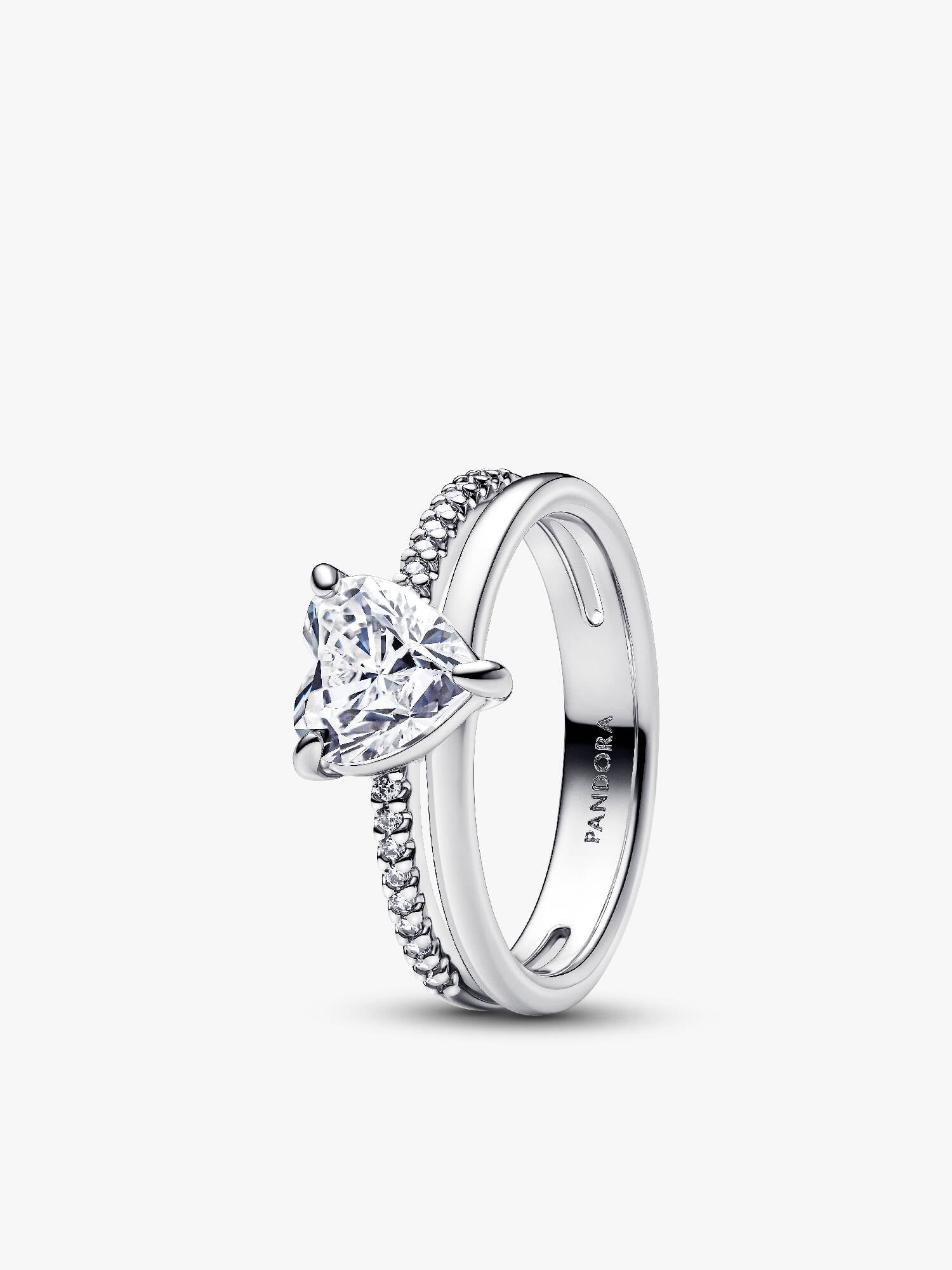 Anillo Corazón Doble Banda
