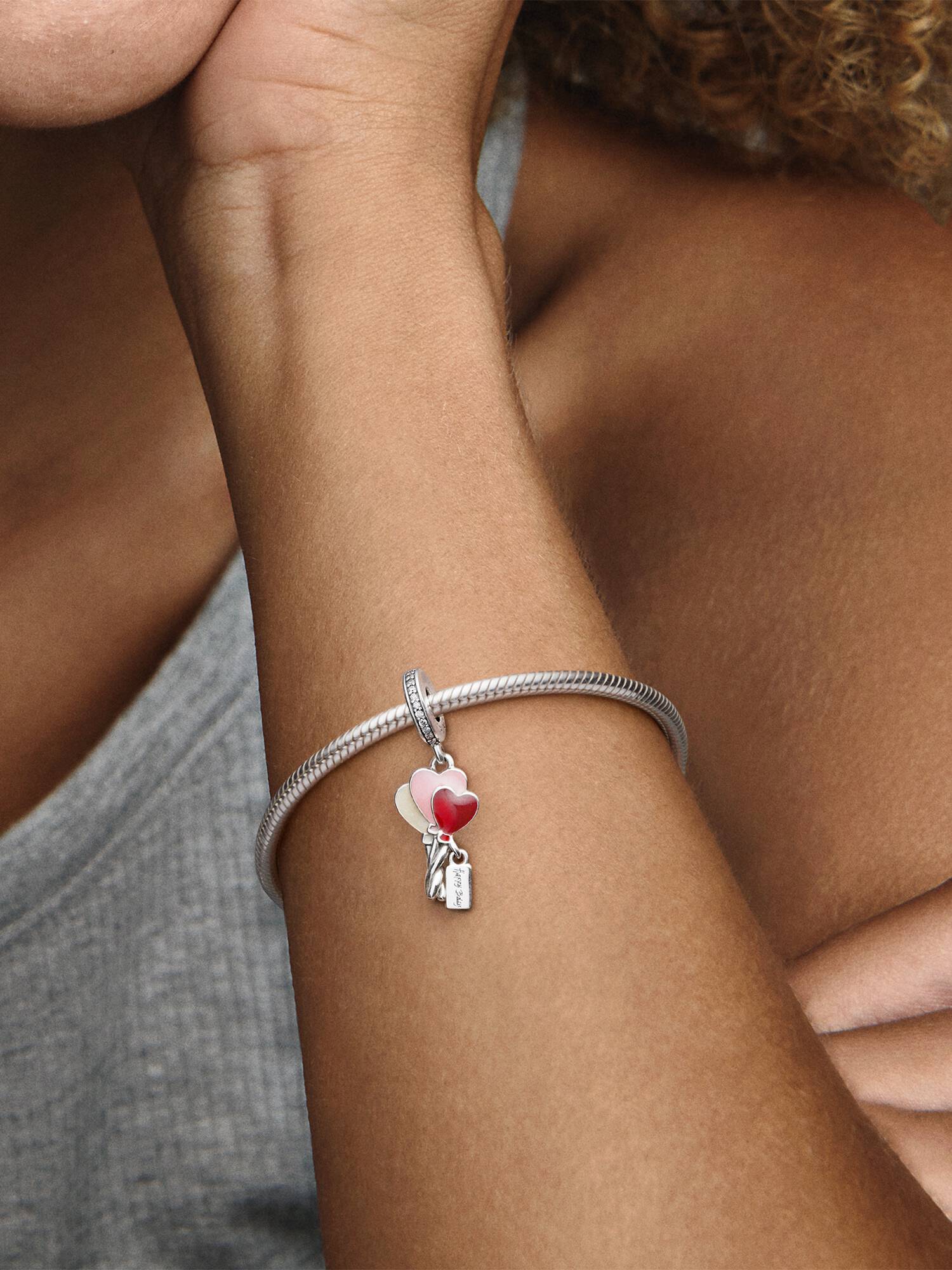 Charm colgante en plata de ley Globos de Corazón