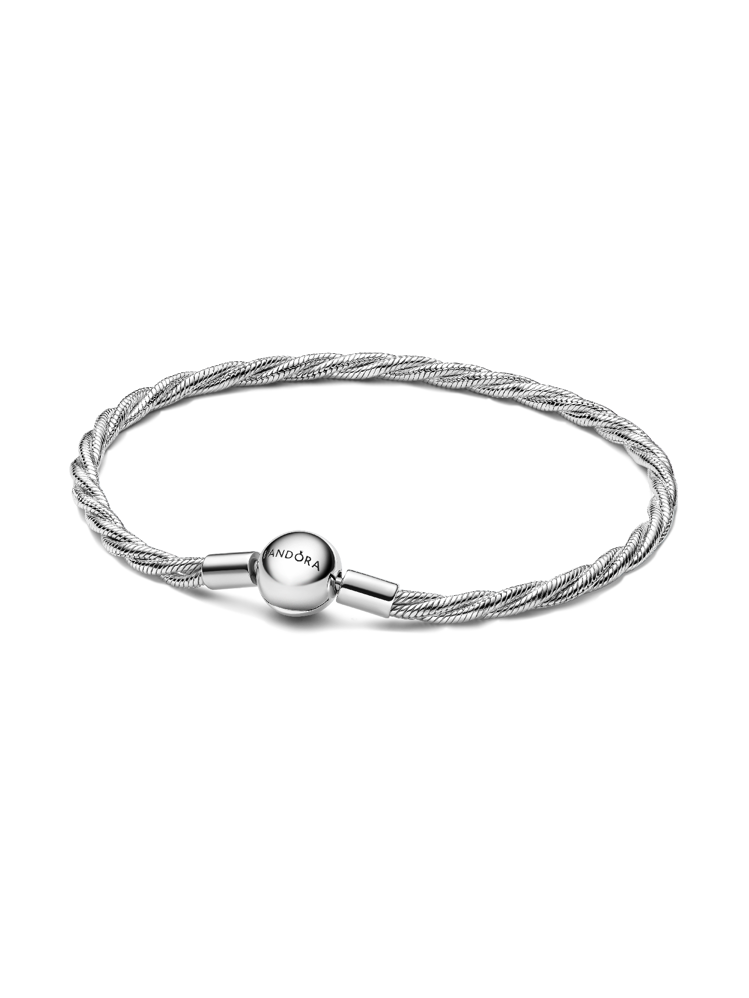 Pulsera Cadena de Serpiente Trenzada con Cierre de Bola de Pandora