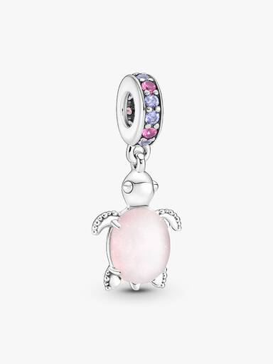 Charm Colgante Tortuga Marina de Cristal de Murano Rosa