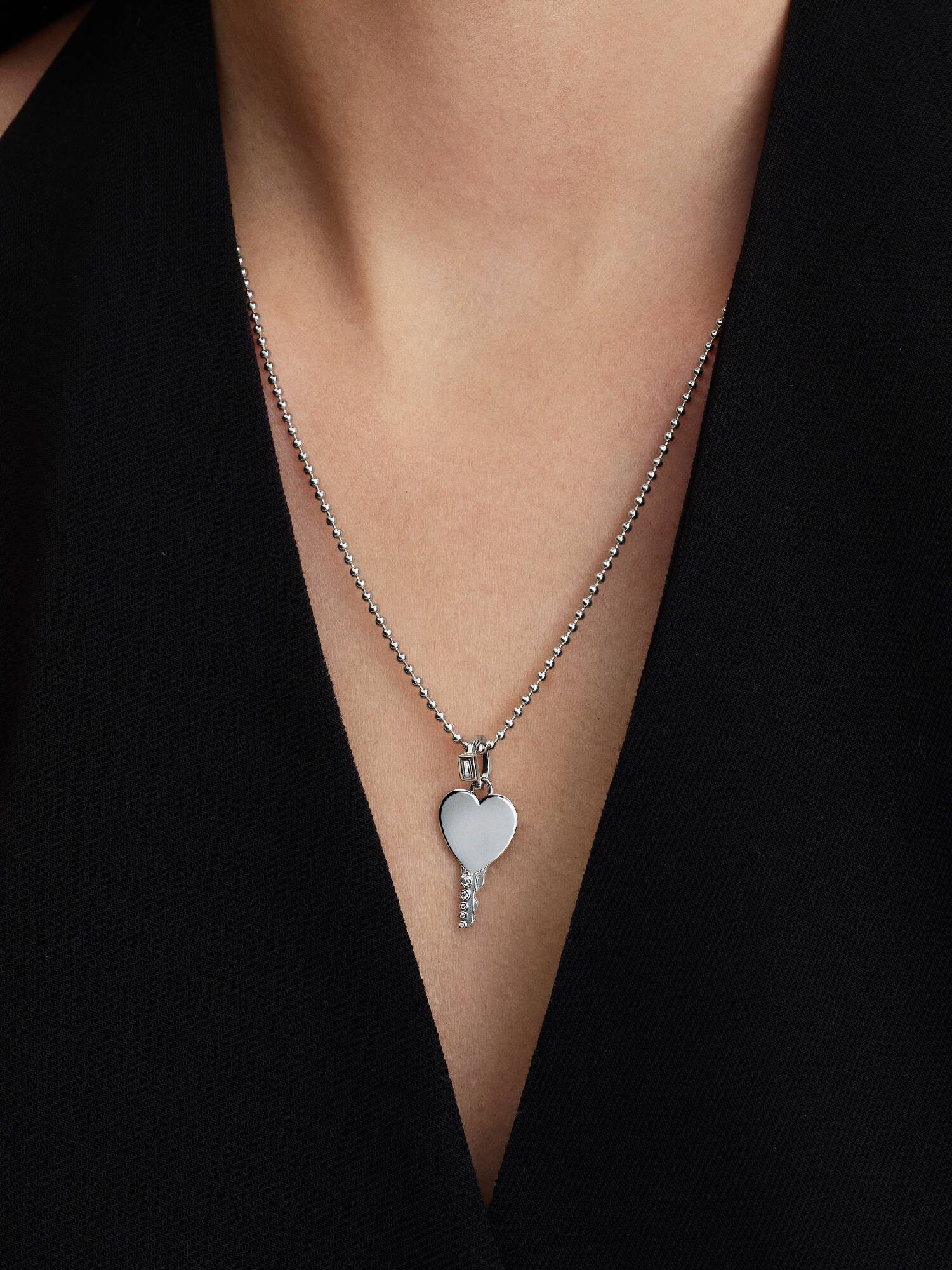 Colgante Etiqueta Grabable Llave Corazón