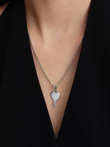 Colgante Etiqueta Grabable Llave Corazón