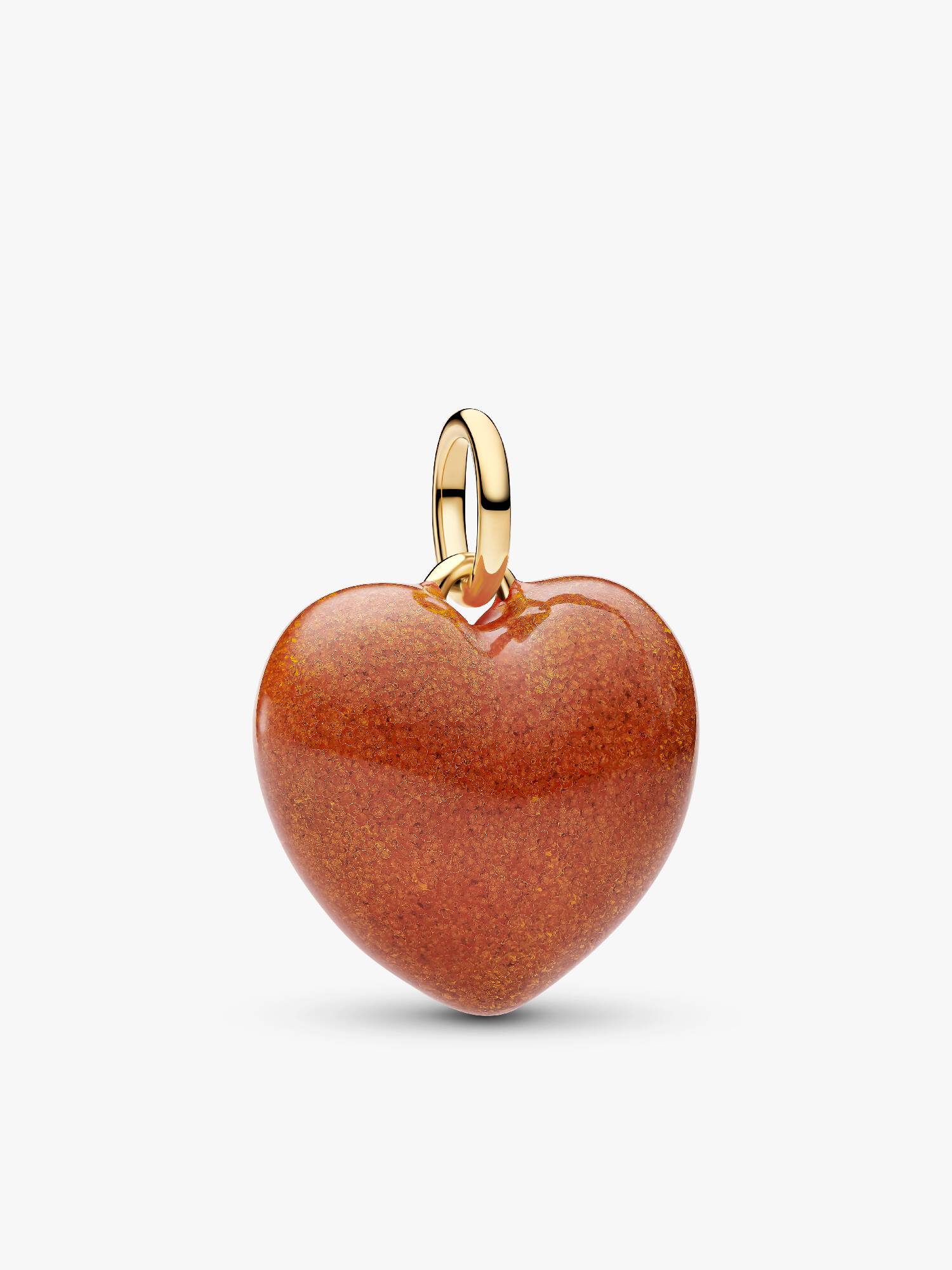 Charm colgante Corazón Volumen Naranja