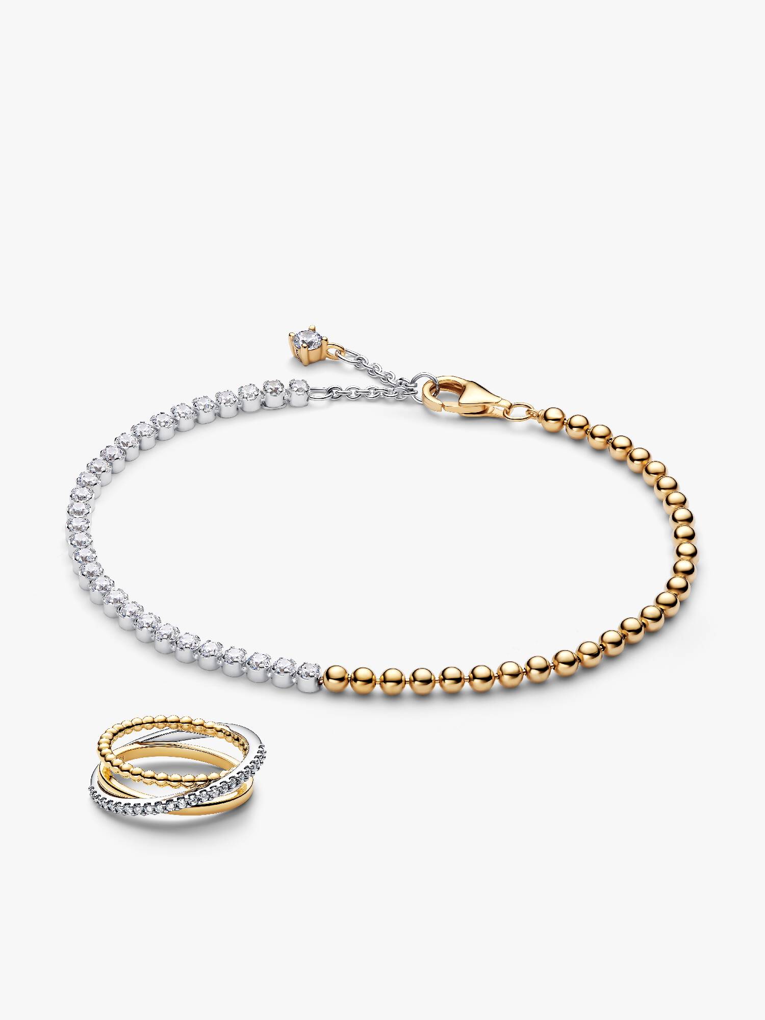 Conjunto de regalo Cuentas y Pavé en Dos Tonos