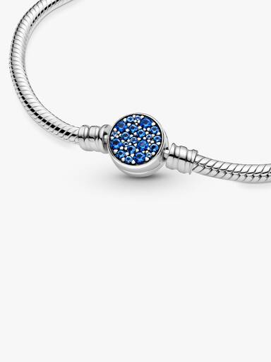 Pulsera Diseño Cola de Ratón con Cierre Disco Azul Brillante