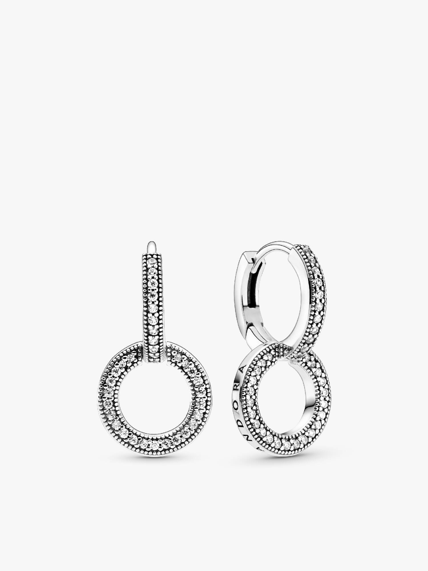 Pendientes de Aro Doble Brillantes