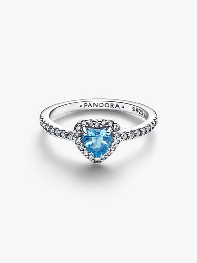 Anillo Corazón Elevado Azul