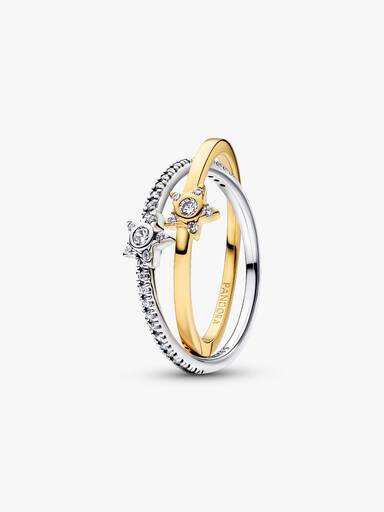 Anillo Cruzado Estrella Brillante
