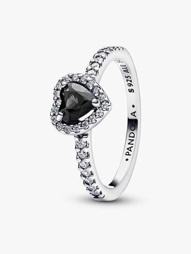 Anillo Corazón Negro Elevado