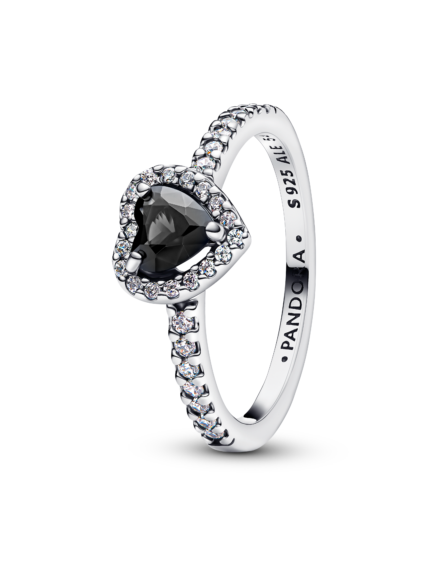 Anillo Corazón Negro Elevado