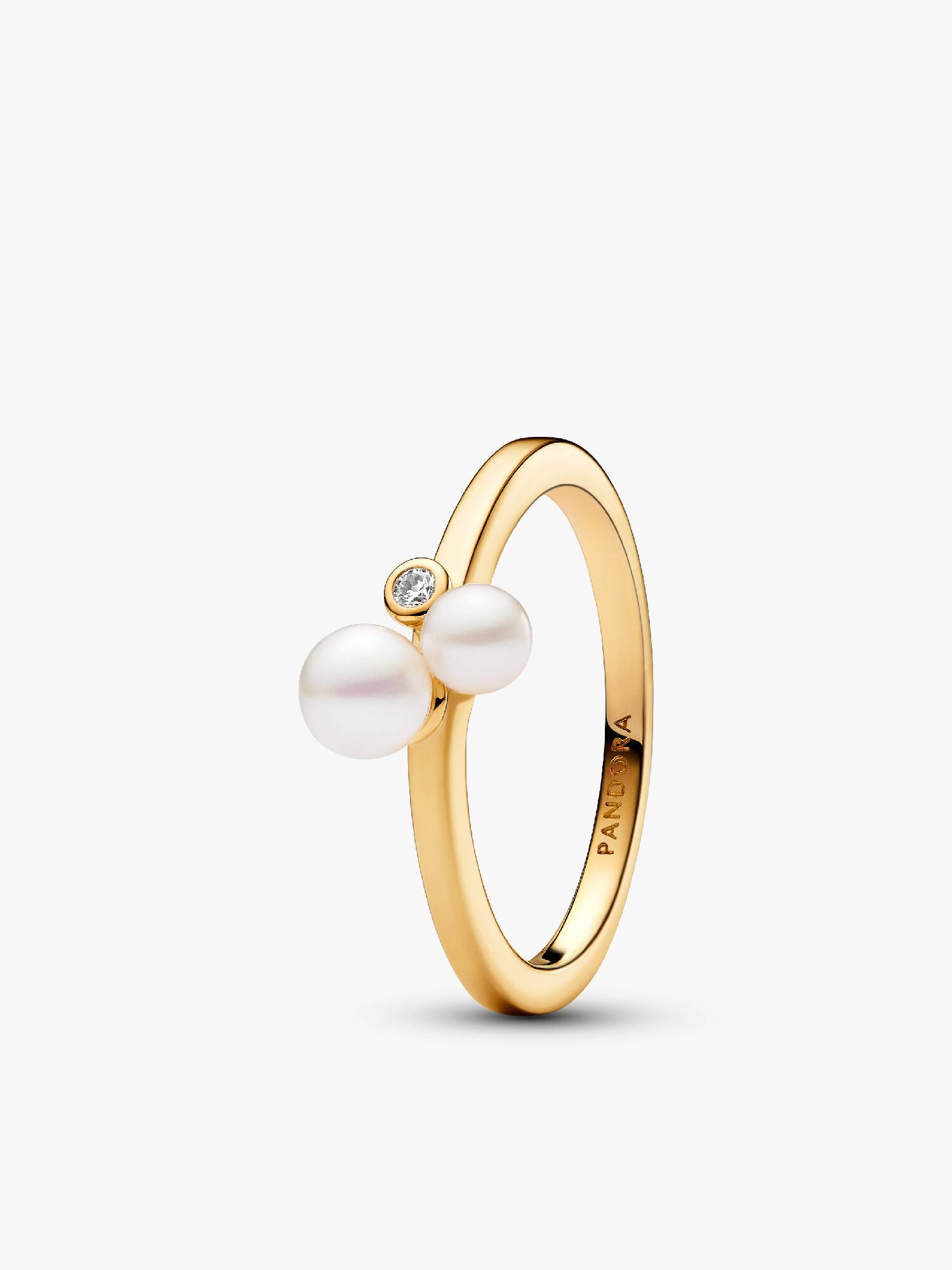 Anillo Dúo de Perlas Cultivadas de Agua Dulce Tratadas