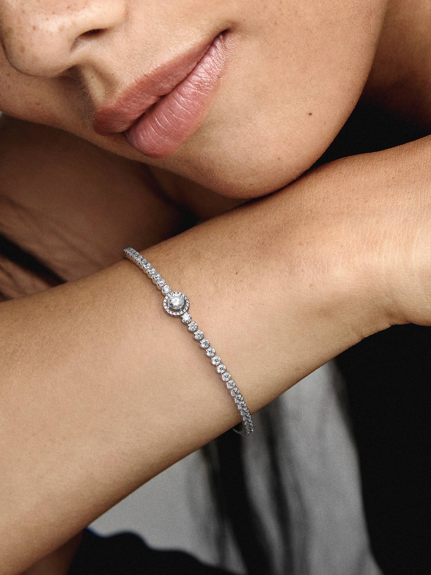 Pulsera de Tenis Halo Brillante